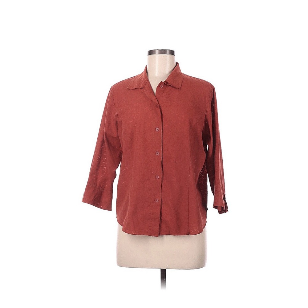 WOOLRICH 3/4 Slv Orange burnout look Casual Button Down Shirt Women's Medium